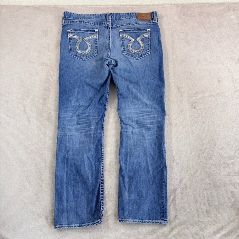 Big Star Regular Straight Leg Jeans in Blue Wash Men 40x31 (Tag 42R) Embroidered